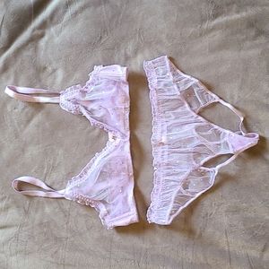 Savage X Fenty Sparkle Puff Bralette and Panty Set